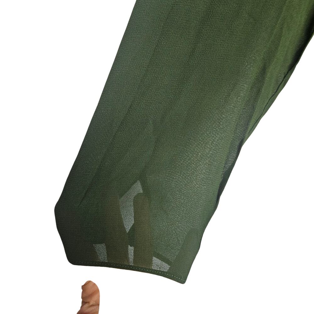 Reformation Womens Sabra Pleated Midi Dress Sz 6 Fern Green Teachercore Academia - Picture 5 of 10